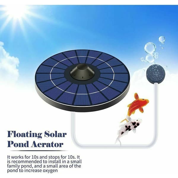 Solardrevet iltpumpe med luftkilde og boblesten