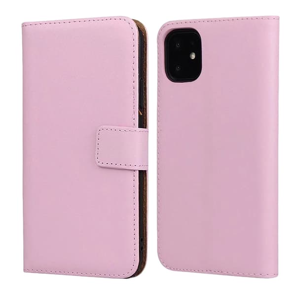 iPhone X/Xs - Ægte Læder Cover - Rose Pink