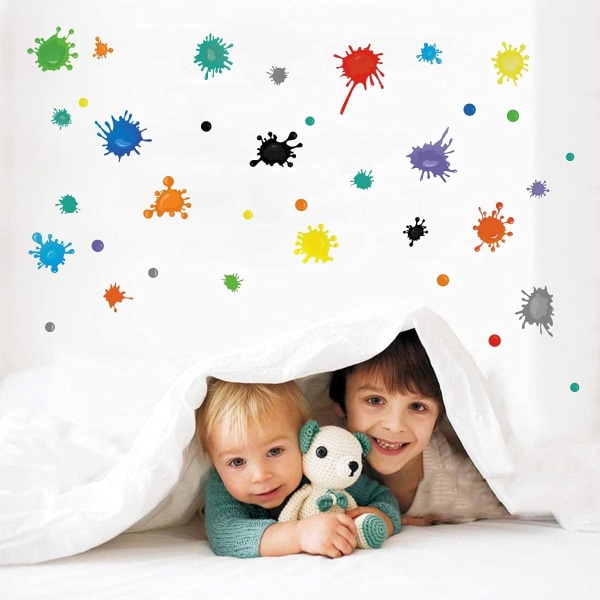TOARTi Multicolor Paint Väggdekal, Splatter och Splotches Wall