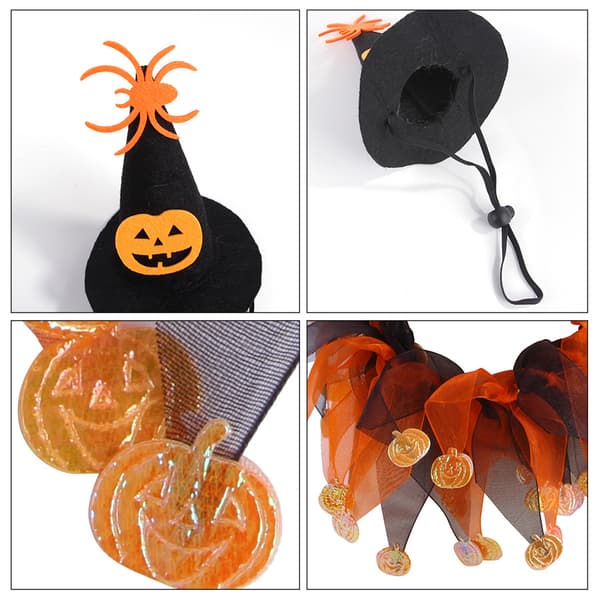 Sæt med 2 Halloween Hat Bib Sæt Halloween Kappe Hat Sæt Dekorationer