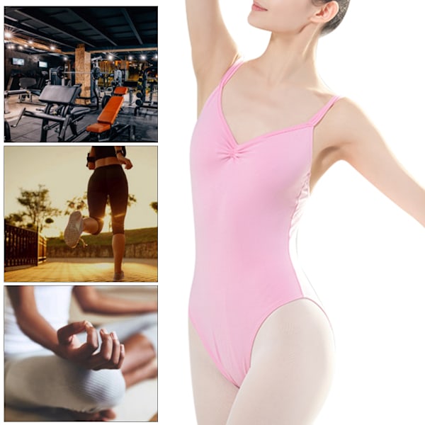 Balettdräkt för damer, danskläder, axelband, träningskläder för gym (M)