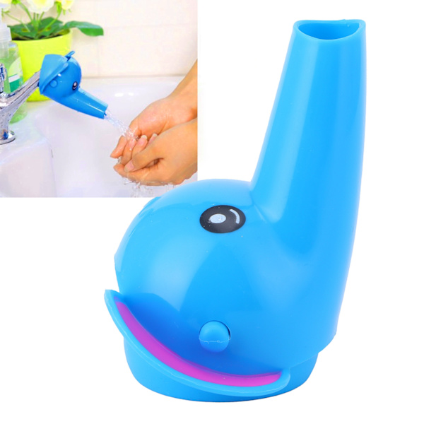Söt tecknad kranförlängare Vattenmunstycksförlängare för baby barn Handtvätt TillbehörBlå