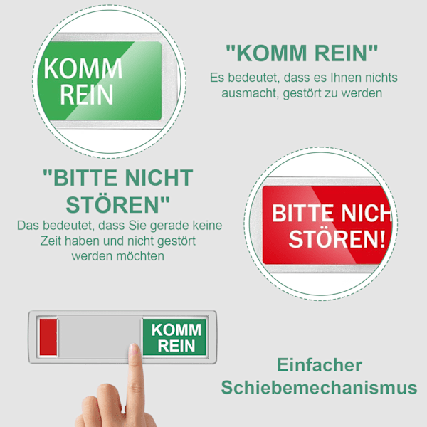 Silver Glidande Sekretessdörrskylt - Boxad