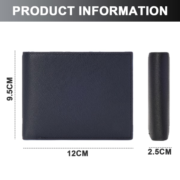 Mens RFID Blocking Bifold Leather Wallet with 1 ID Windows, PU