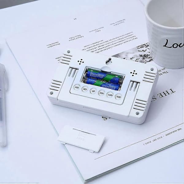 LCD Farge Elektronisk Vekkerklokke Multifunksjon Temperatur Nedtelling Digital Klokke Snooze Seng