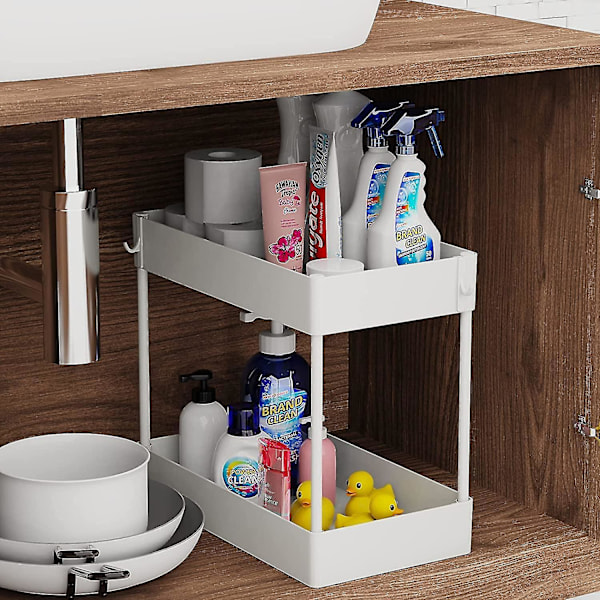 Sunrain Under Sink Organizer, Opbevaring under badeværelsesskab 2-trins Organizer Badeværelsesserie