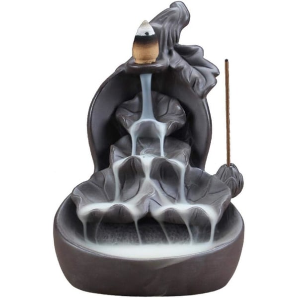 Tilbageflydende røgelsebrænder - Lotus Buddha - Keramik