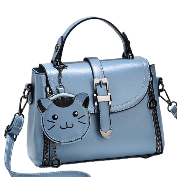 Höst och vinter nya PU hand fraktsedel axel slungad liten väska söt leende kattväska.