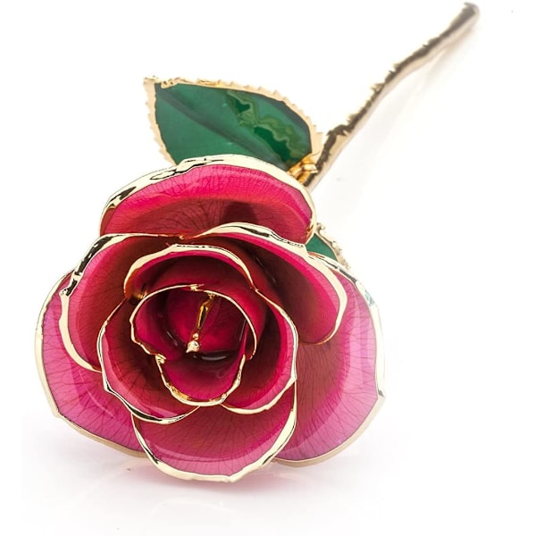 Elegant 24K Pläterad Guldros, Utsökt Handgjort Blomster-Smyckeskonstverk, Unik Kärleksrepresentation för Romantisk Presentgivning, Symboliserar Evighet
