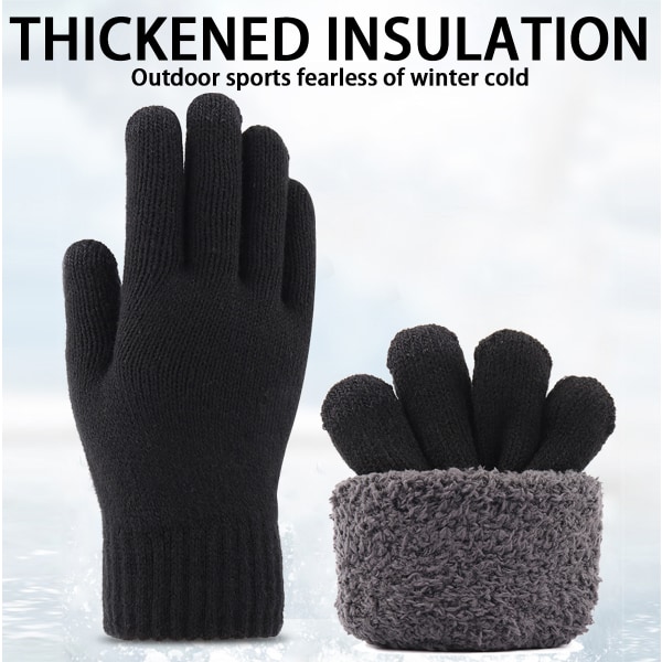2 Par Dame Vinter Touchscreen Handsker Varme Fleeceforet
