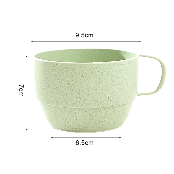Enkel Bærbar Sund Hvedehalm Kaffe Kop Te Mælk Vand Drikkekop Kopper (Grøn)