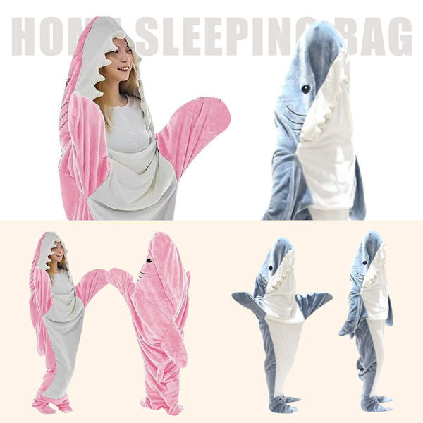 Hark Blanket Haj-Onesie Hai Tæppe Til At Trække På Voksne Sovepose Kostume, L/170*70cm