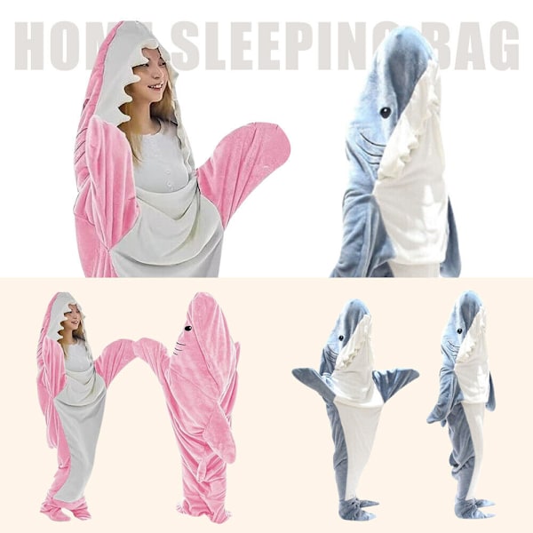 Hark filt haj-onesie hai filt att dra på vuxna sovsäck kostym, L/170*70cm