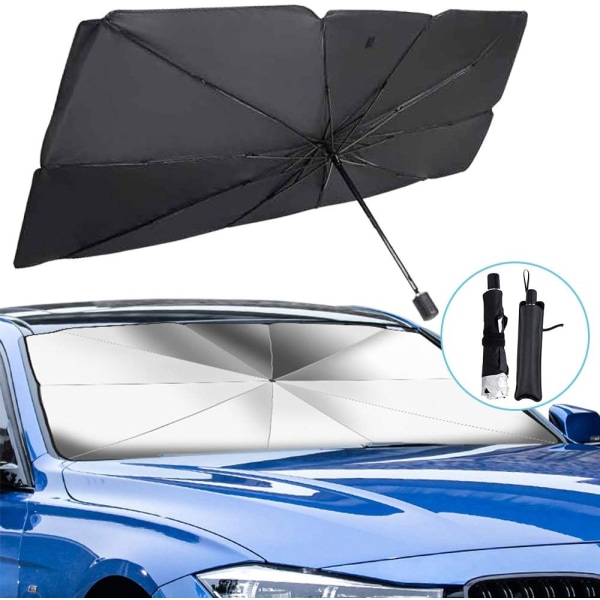 Vindruta solskydd - Bil solskydd med vikbart paraply solskydd för bil vindruta, bil vindruta solskydd som blockerar solbländning och värme