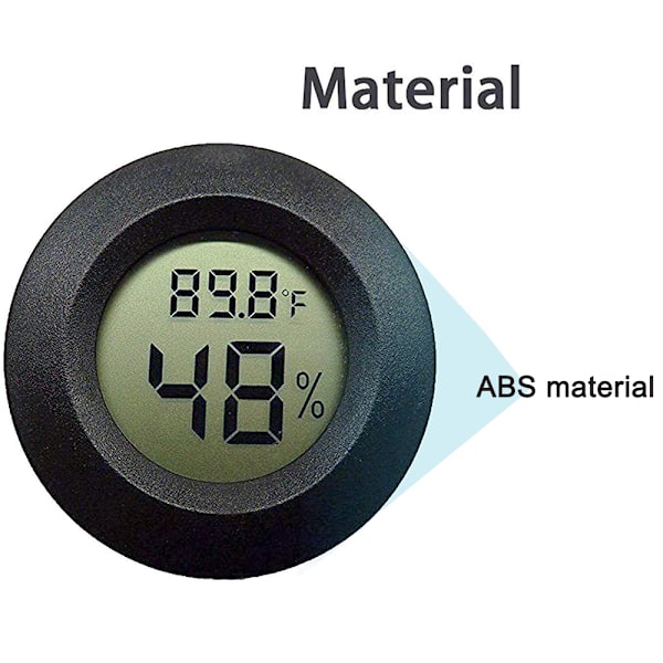 2-pack Mini Hygrometer Termometer Digital LCD Monitor Inomhus Utomhus Luftfuktighetsmätare Mätare för Luftfuktare Avfuktare Växthus