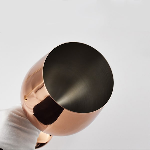 18oz Roséguldfärgade vinglas, 18oz okrossbara vinglas i stål, krossäkra metallvinglas för utomhusbruk, picknick, fest (ROSÉGULD)