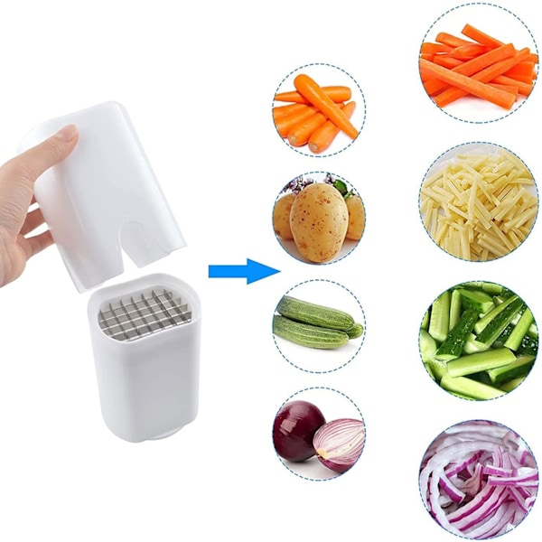 Pommes Frites Skärare för Kreativ Användning, Kompakt Grönsakstärnare med Rostfria Blad för Köket