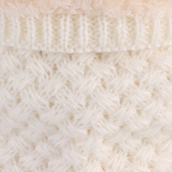Vinterstrikket evighetsskjerf med polarfleece halsvarmer for barn, jenter/gutter white