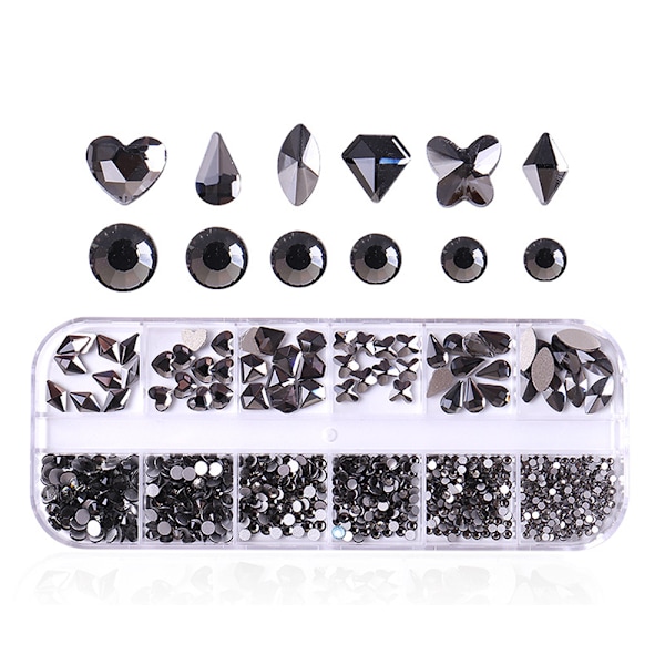Neglekunst Rhinestones Neglekrystaller, Multiformer Flade Bagside Neglediamant Ædelstene