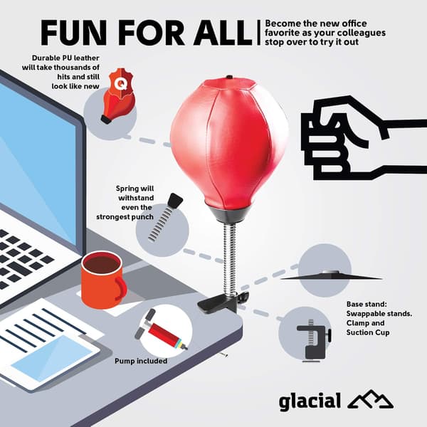 Glacial Bokseball for Kontor - med Skrustikke