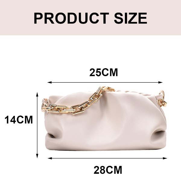 Naisten Ketjukassi Pilvi Muotoinen Dumpling-Clutch-Lompakko Pliseerattu Olkalaukku Ketjukassi