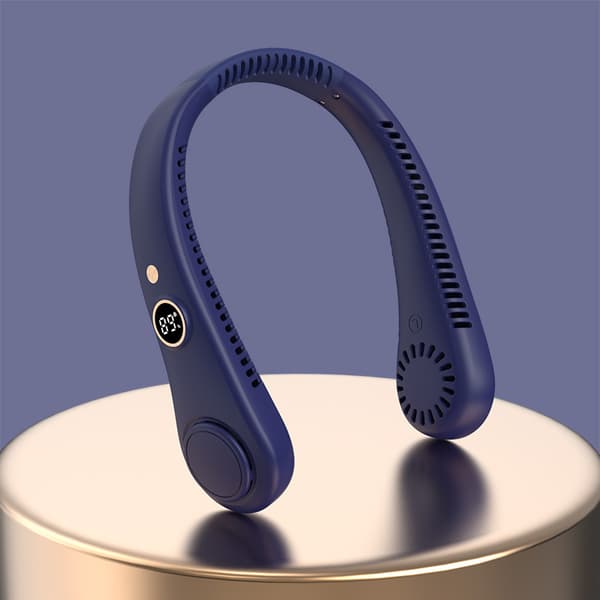 (Hvid) 1500mAh Bærbar Halsventilator Mini USB Ventilator, Bærbar Negativ