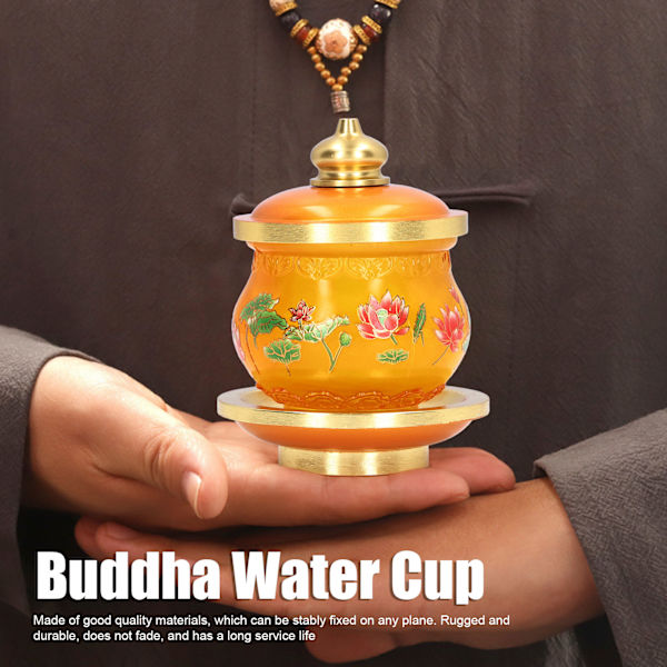 Buddhistisk vattenförsörjningskopp Hem Buddha dyrkan Familj hyllning Heliga förnödenheter Färgad glasyr Liten