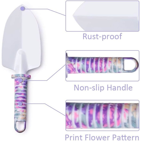 Polyester Organizer Tote, Trädgårdsredskap för kvinnor, Rostfritt stål 6-delars verktygssats, Trädgårdstillbehör med ergonomisk design, Rostskyddad trädgård
