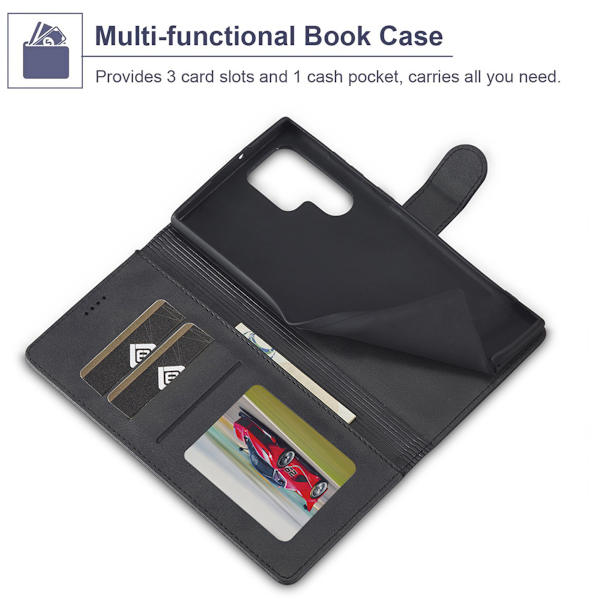 Passer til Samsung Galaxy S24 Sort Wallet Case Telefon Cover