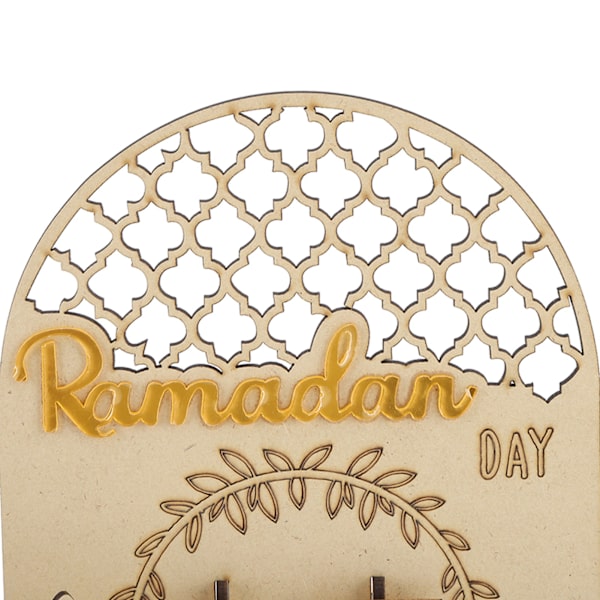 Ramadan Nedräkningskalender Trä Dekorativ Prydnad DIY Eid Kalender för Hemfest Semester Typ A