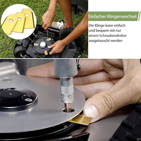 Bladset för robotgräsklippare, rostfria blad för effektiv gräsklippning, lättinstallerat kit för problemfritt underhåll