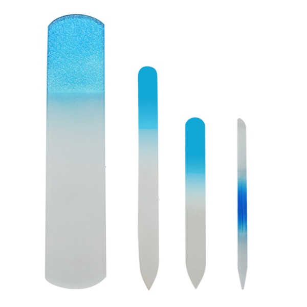 4 st Set av glas Nagelfilar och kristallnagelfilar för naturliga nagel- och nagelbandsskjutare trimmerfot förhårdnader