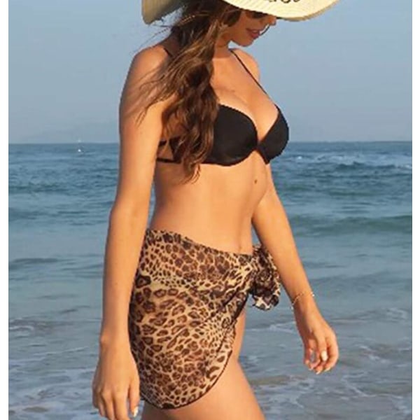 Kvinnor Korta Sarongs Beach Wrap Sheer Bikini Wraps Chiffong Cover