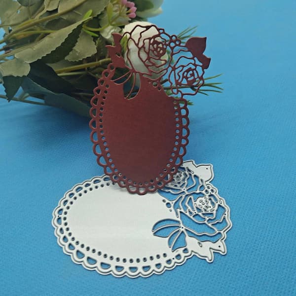 Skärschablon för sminkspegel i metall för DIY-scrapbooking och pappersmallar