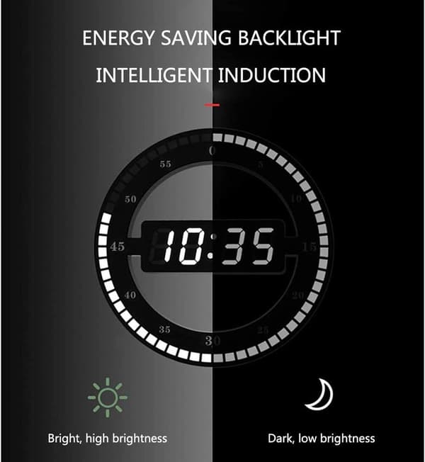 Hiljainen LED digitaalinen pöytäkello, elektroninen seinäkello - circula