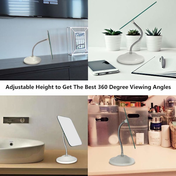 Elegant Kompakt Design Justerbar Flexibel Svanhals Sminkspegel, Precisions Klarhet Spegel Bärbar Bords Sminkspegel för Sminkbord Badrum