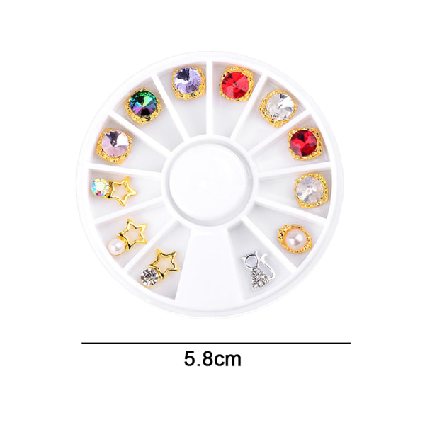 Negldesign Krystall Rhinestones Runde Steiner, for 3D Negldesign Dekorasjoner