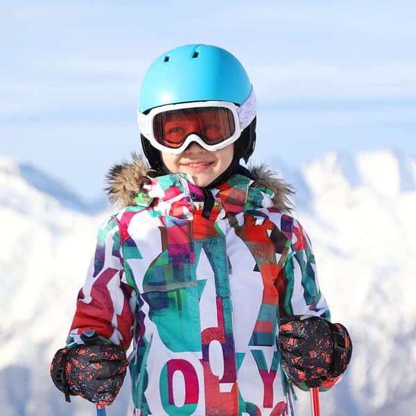 Vinterskidhandskar Vattentäta Vindtäta Snöhandskar Unisex Foder Varma Handskar Red