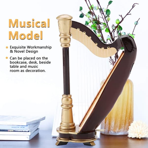 Klassisk Miniatur Harpe Optræks Harpe Træ Miniatur Harpe Replika