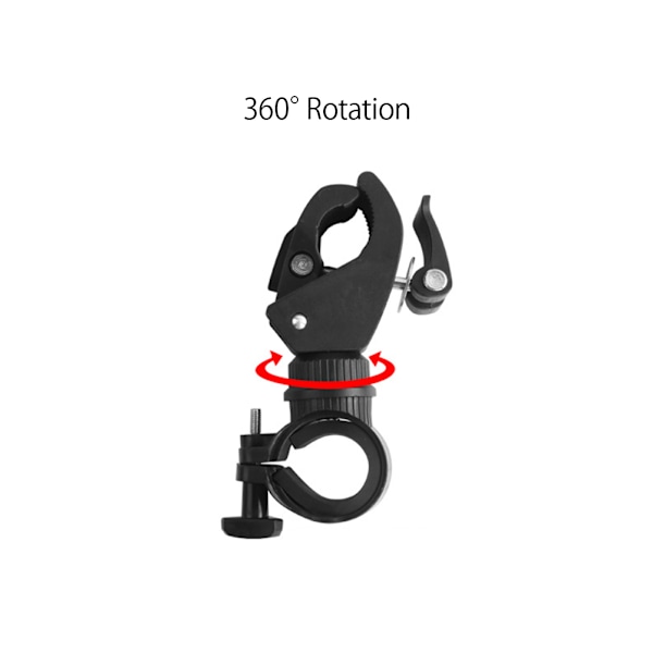 Sykkellys Holder Sklisikker Universal 360 Graders Roterende Styremontering LED Lommelykt Klemme Lampeholder