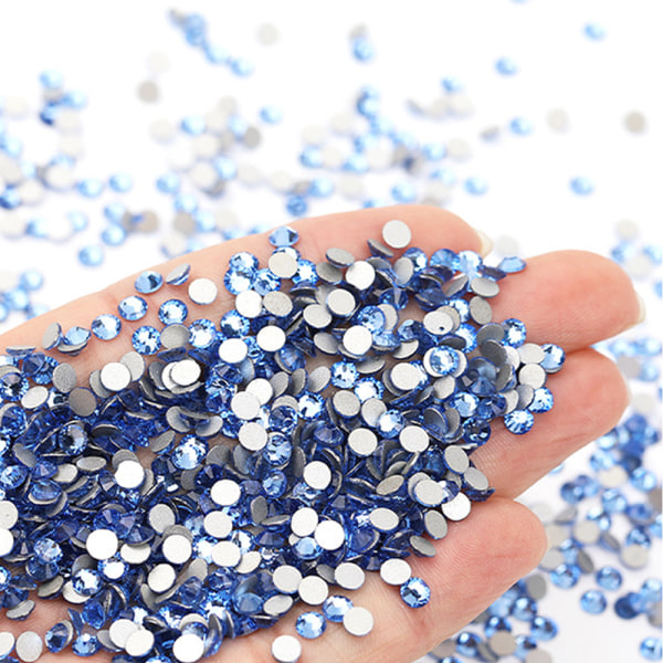 Flatback Rhinestones, för Craft Nails Danskostymer, Flatback Nail Crystals blue