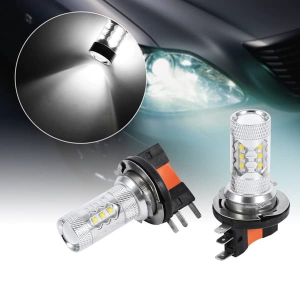Styk 80W h15 LED-lys, hvide bilforlygter, LED-kørelys, udskiftningslamper