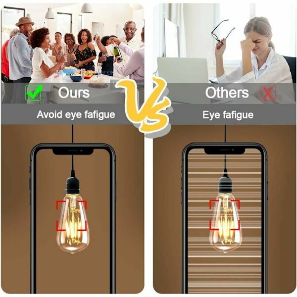 Smidig Dimning Retro Design Kristallglaslampa, Energibesparande Bärnstensfärgat Varmt Glas, Förbättra Ditt Hem Med Lång Livslängd ST64 Modell, Inget Flimmer E27