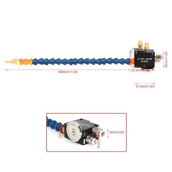 Mistkjølemiddelsmøringsspray Universal messingsprayport CNC-graveringsmaskintilbehør