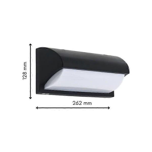 18W Svart LED-vägglampa IP65 - Varmvit