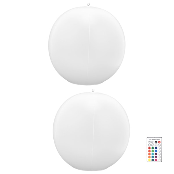 2 st LED solcellsdriven flytande bolljus med fjärrkontroll 16 färger RGBW dekorationslampa för utomhusbruk