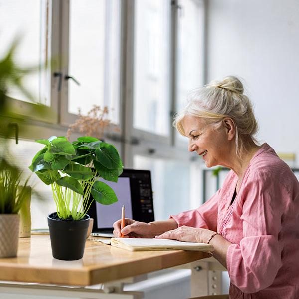 Kunstige blomster, kunstige grønne planter, potteplanter