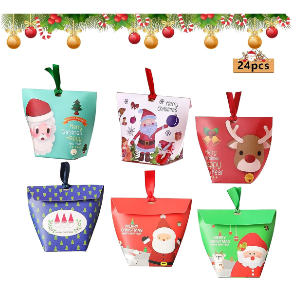 24Pcs Christmas Candy Box,Decorative Christmas Gift