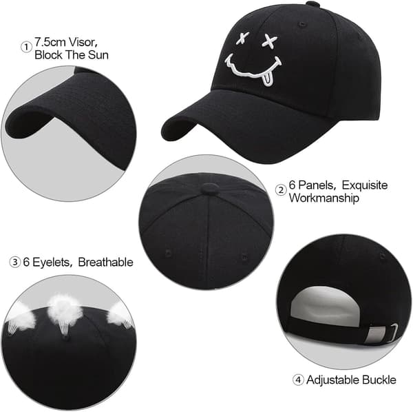 Baseballcaps, anti-sol baseballcaps i bomull med broderi, mann