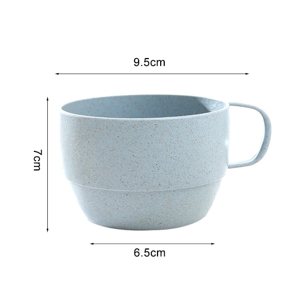 Enkel Bärbar Hälsosam Vete Halm Kaffe Kopp Te Mjölk Vatten Drickmugg Muggar (Blå)